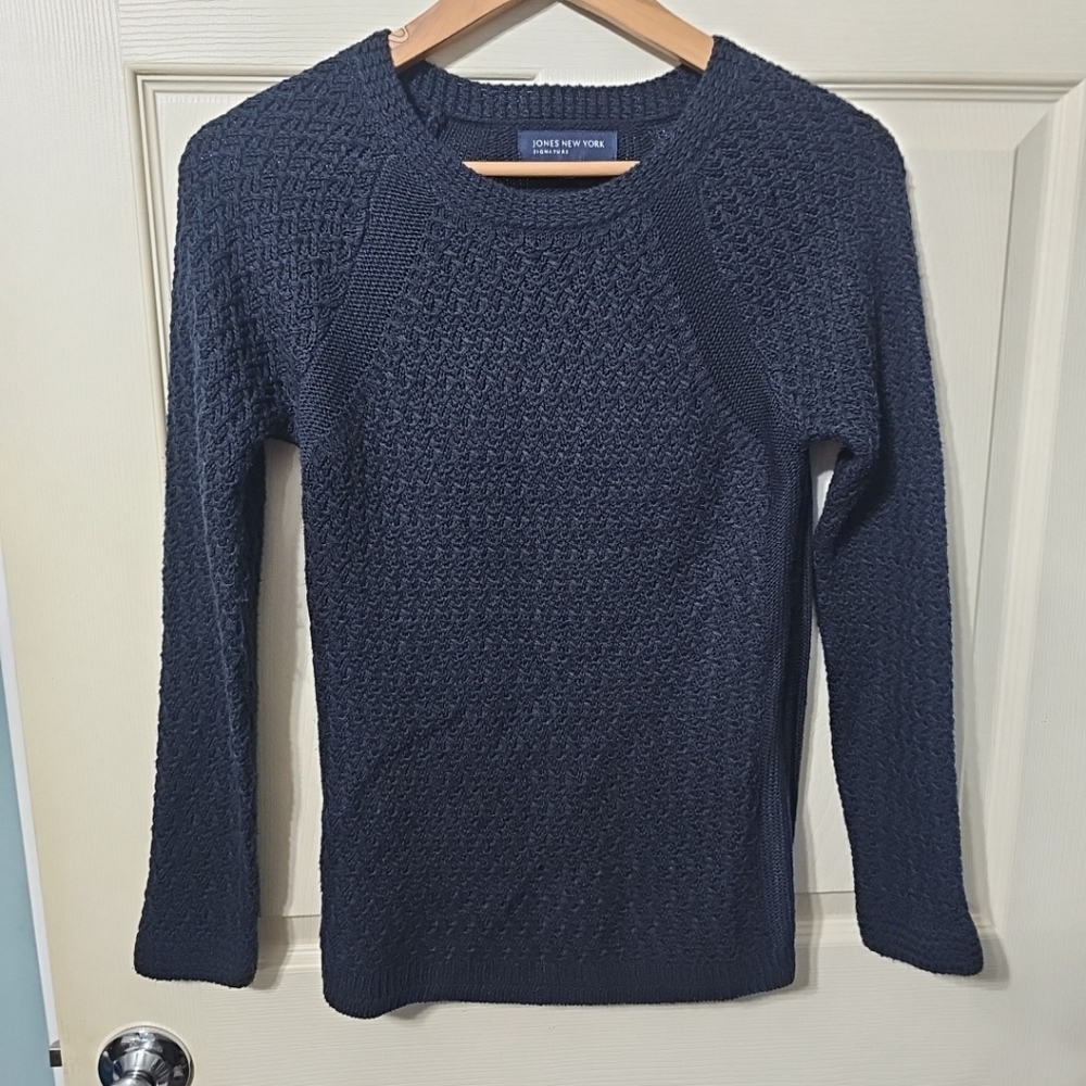 JONES NEW YORK‎ SIGNATURE Black Acrylic Knit Sweater Women's XS PreOwned